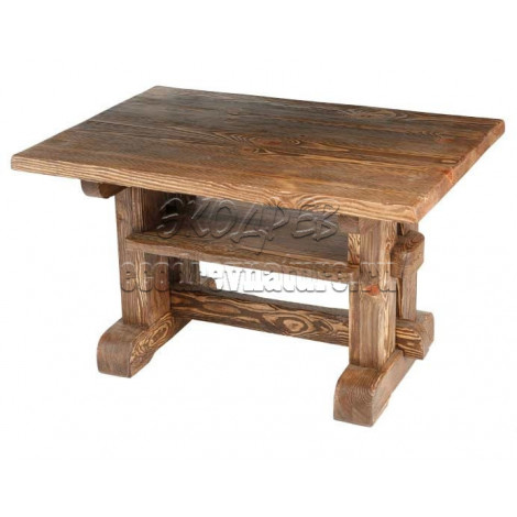 Деревянный 100x60 стол под старину из массива сосны Журнальный