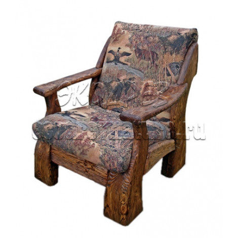 Мягкое кресло под старину из массива сосны №2