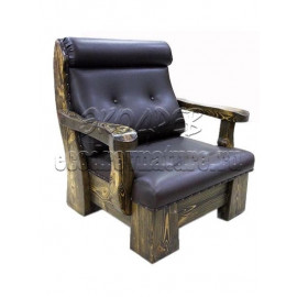 Мягкое кресло под старину из массива сосны №3
