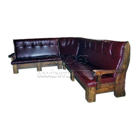 Мягкий угловой диван под старину из массива сосны №6
