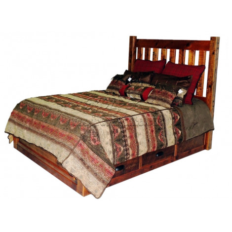 Деревянная кровать под старину из массива дуба №4