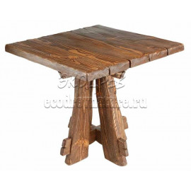 Деревянный стол 80x80 под старину из массива сосны Медведь, квадратный