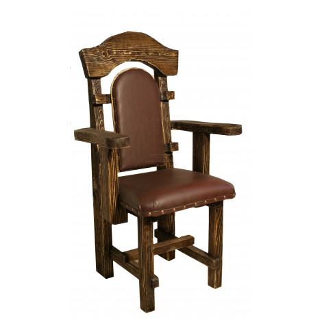 Деревянное кресло под старину из массива сосны Солерно