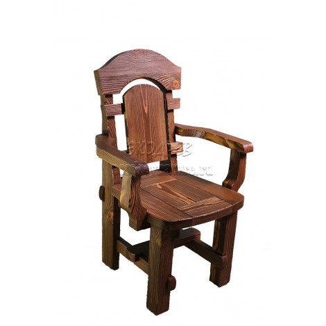 Деревянное кресло под старину из массива сосны Ришелье