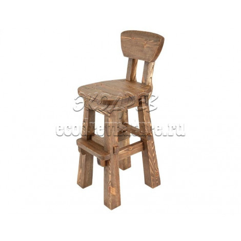 Деревянный стул барный под старину из массива сосны Рыбак